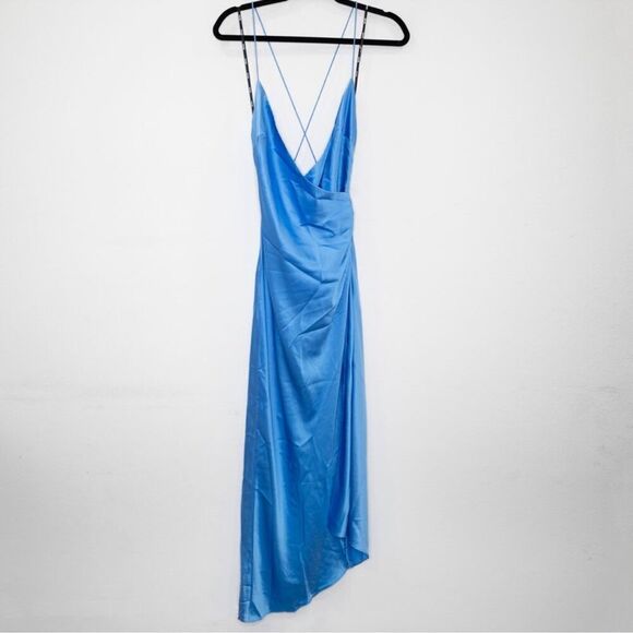 NWT Ser.O.Ya Emma Dress Marina Blue Medium Silk Revolve - Picture 6 of 15